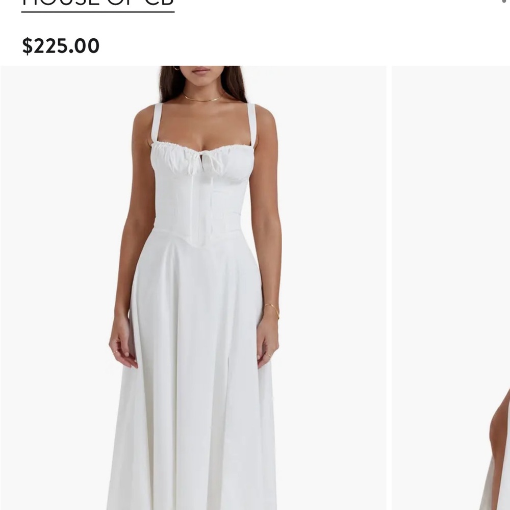 House of CB White Strapless Sundress with Sweetheart Neckline